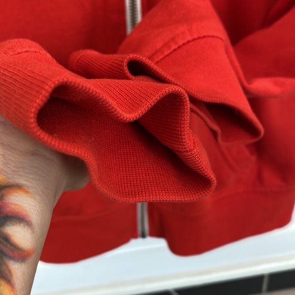 Red Hoodie Hooded Sweatshirt Zip Up - Picture 4 of 9